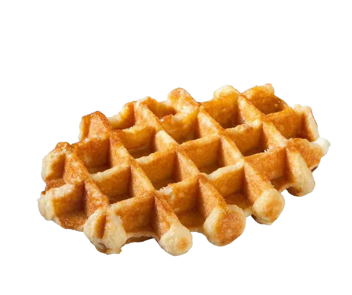 Frisch gebackene Lütticher Waffel mit karamellisiertem Perlzucker